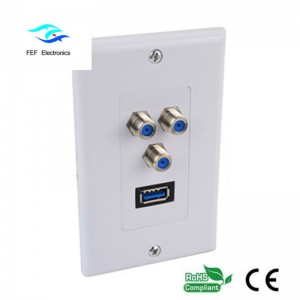 Piastra a muro USB3.0 AM + 3F Pannello a parete Piastra frontale 115 * 70MM Codice: FEF-M-026