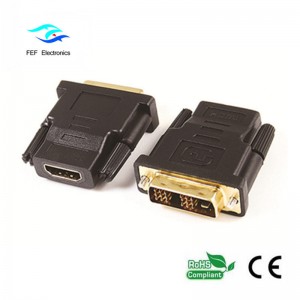 Adattatore femmina DVI (24 + 1) a HDMI femmina oro / nichelato Codice: FEF-HD-003