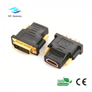 Adattatore DVI (24 + 1) maschio a HDMI femmina dorato / nichelato Codice: FEF-HD-004