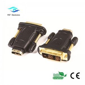 Adattatore femmina DVI (24 + 1) a HDMI oro / nichel Codice: FEF-HD-005